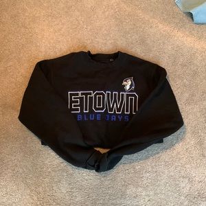 Womens Black CI Sports Elizabethtown Crew Neck Size Small